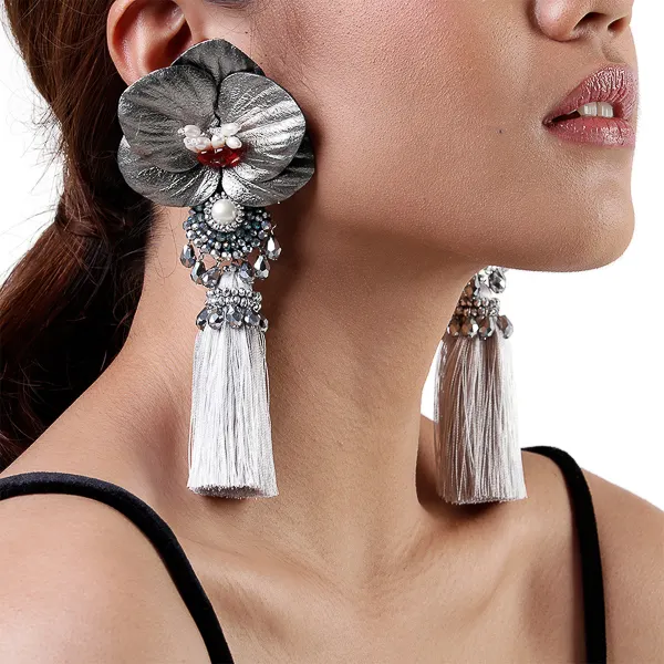 Orchid 5-way Earrings in gunmetal, image 1