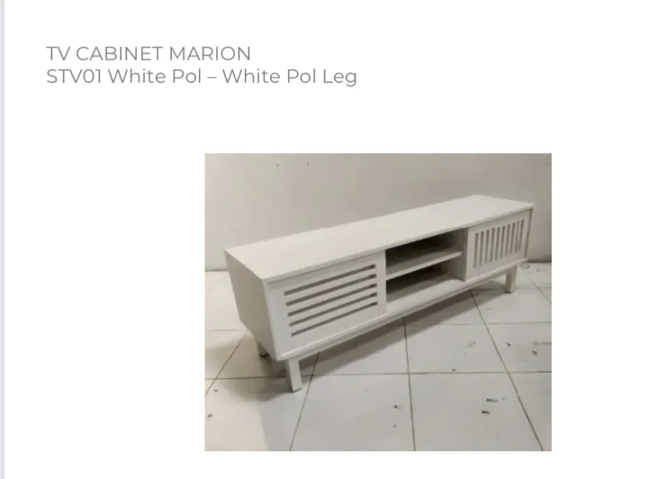 CARPERA TV STAND (WHITE POL)