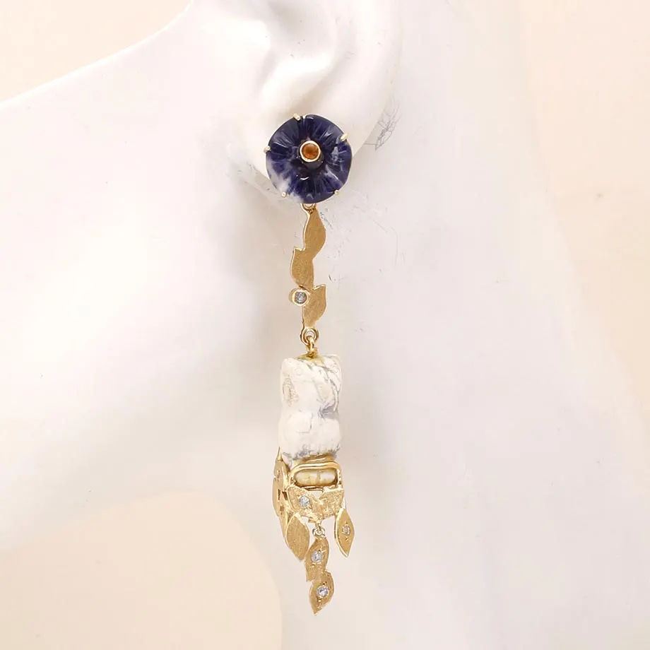 Foliage with Owl Twinset Earrings, image 3