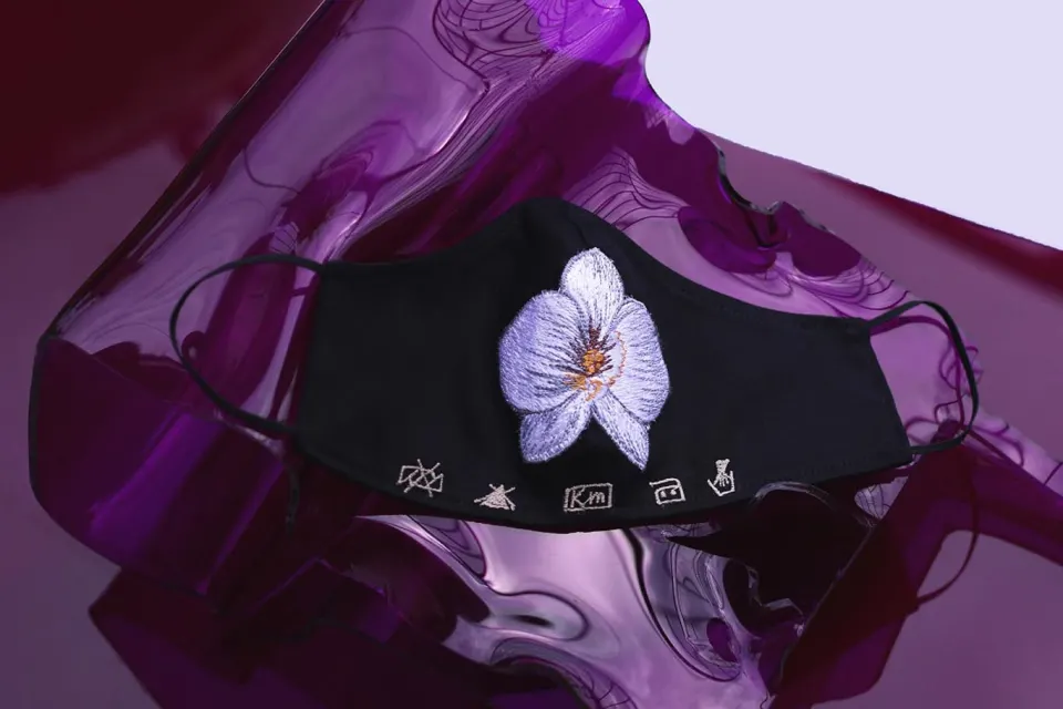 Embroidered Phalaenopsis Mask (Set of 3)