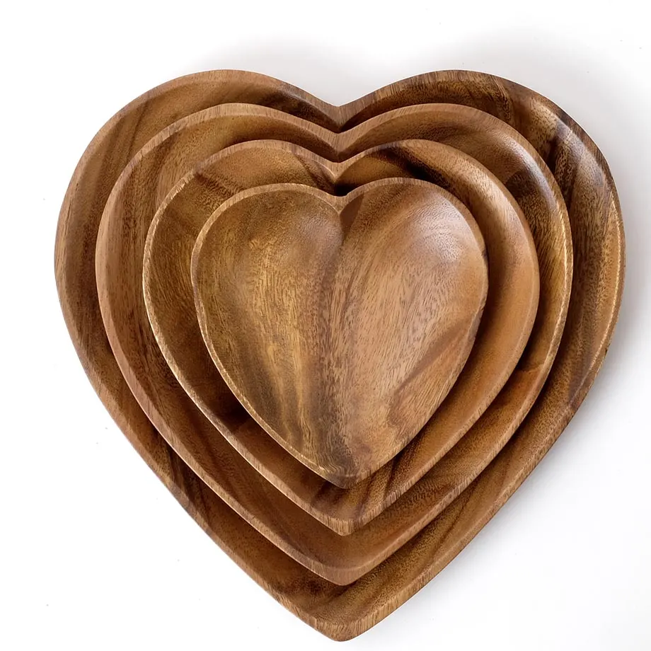 Acacia Heart Shape Tray (MF-022), image 3