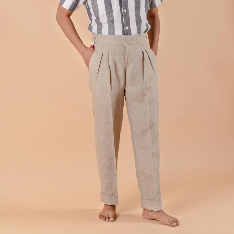 Porma Trousers (Oatmeal Linen), image 1