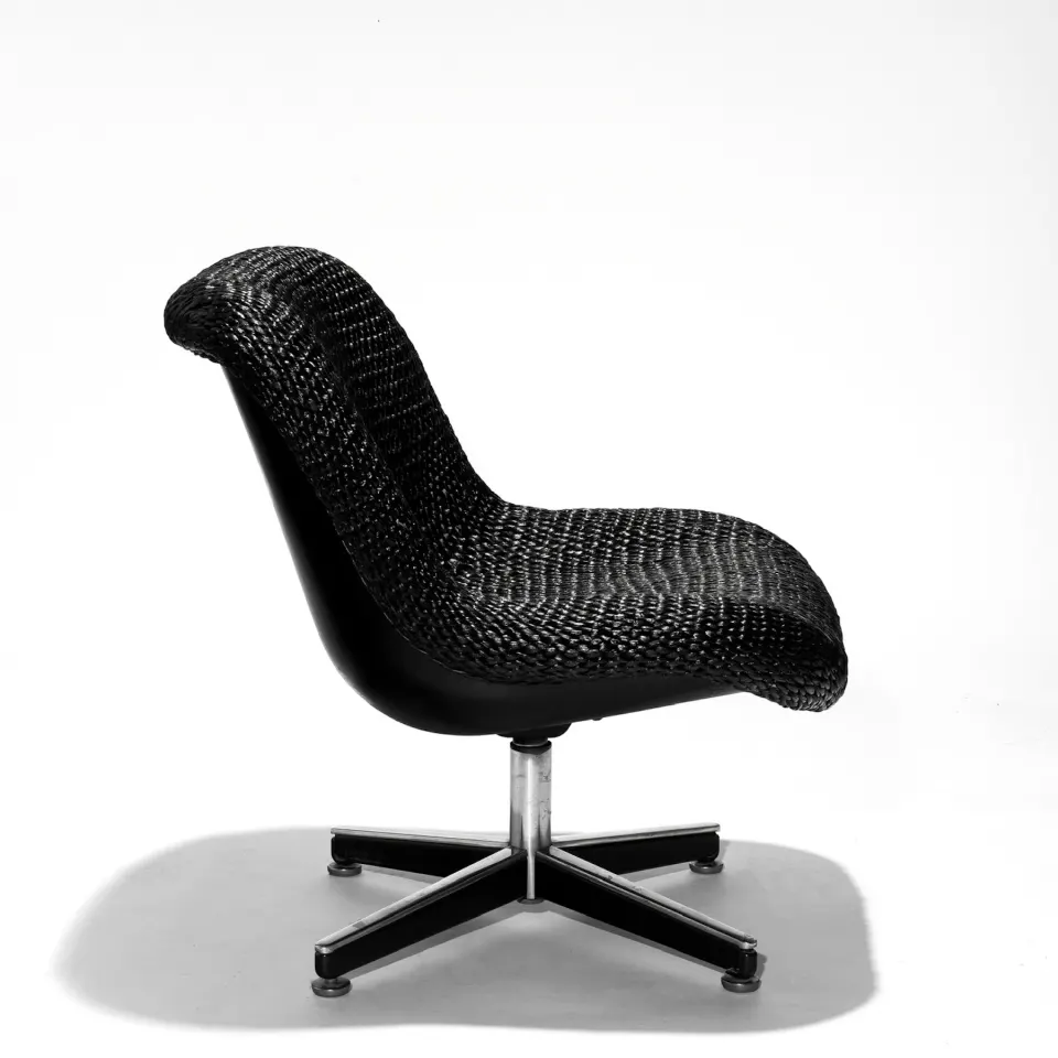 Handwoven Seat On Vintage Chair, image 1