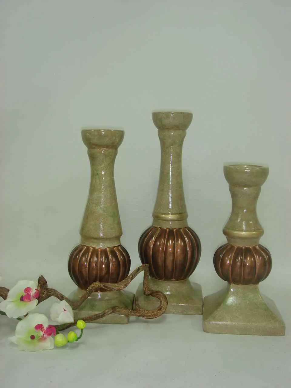 L&G Village Pottery Candle Holders, image 2