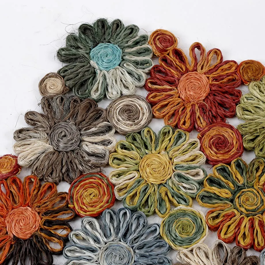 Square Coaster Braid Placemat Floral Design, image 5