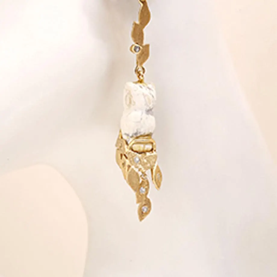Foliage with Owl Twinset Earrings, image 1