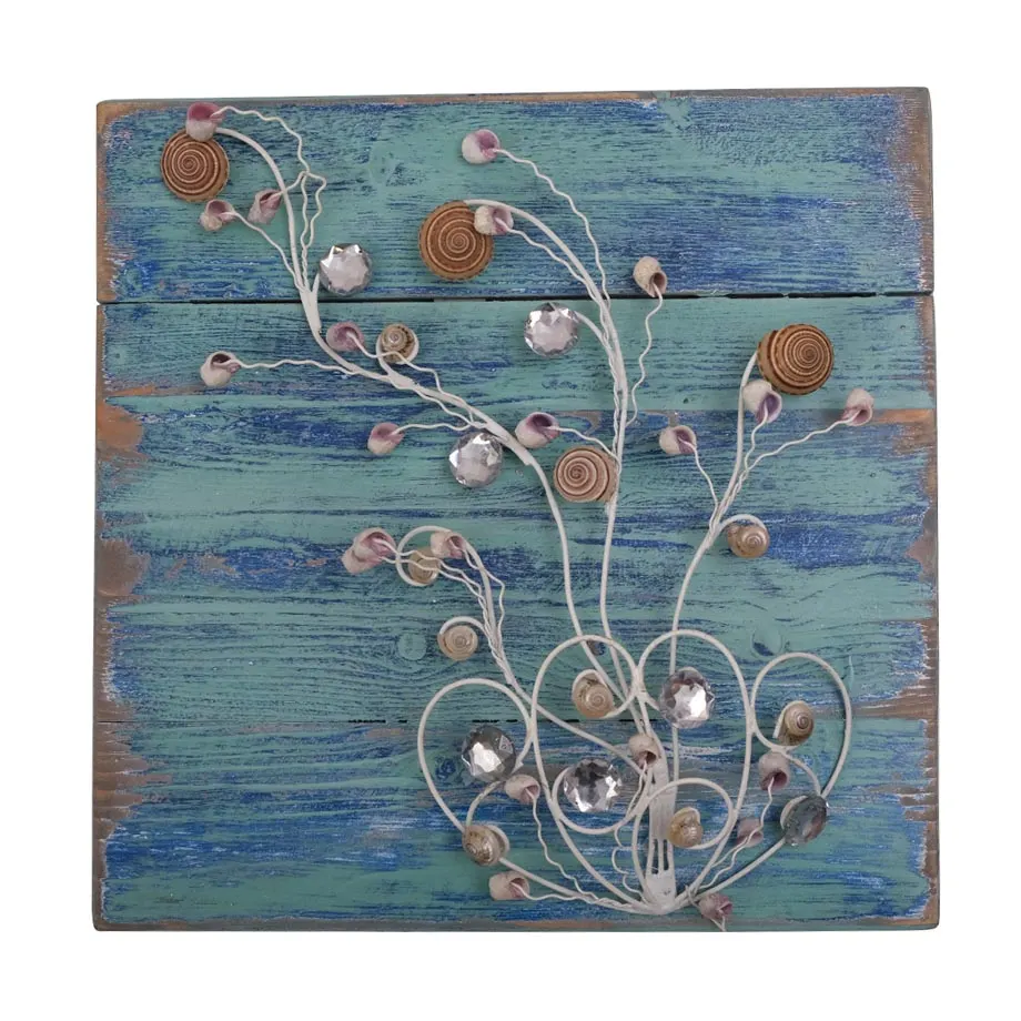 4-pc wall coastal wire shell decor, image 3