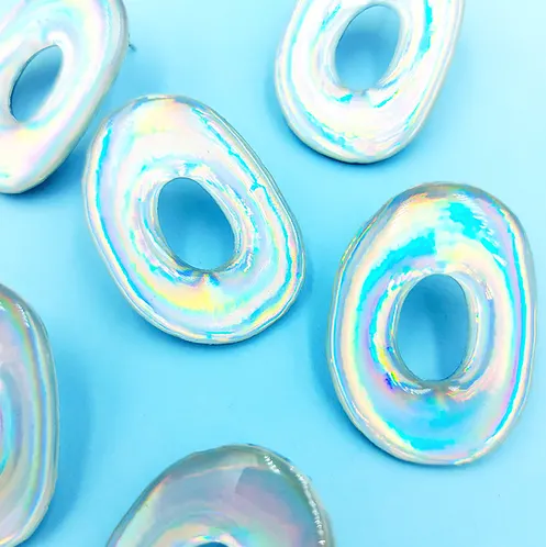 Holo Pebble Statement Studs