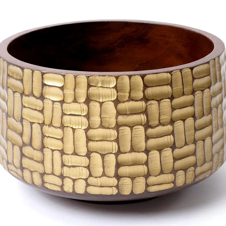 1017-124 Round bowl with gold design, image 5