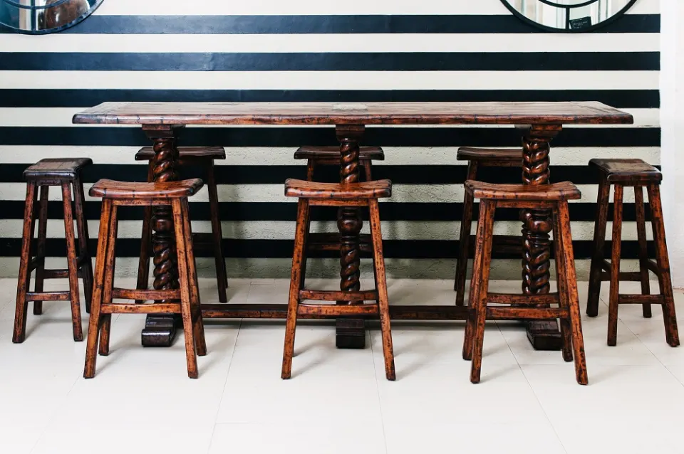 Rustic Bar Table and Stools