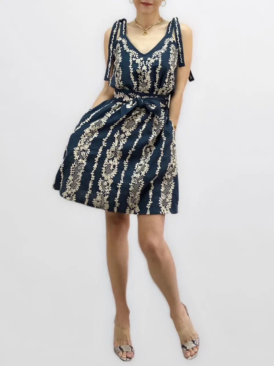 VERONICA Dress, Navy, image 4