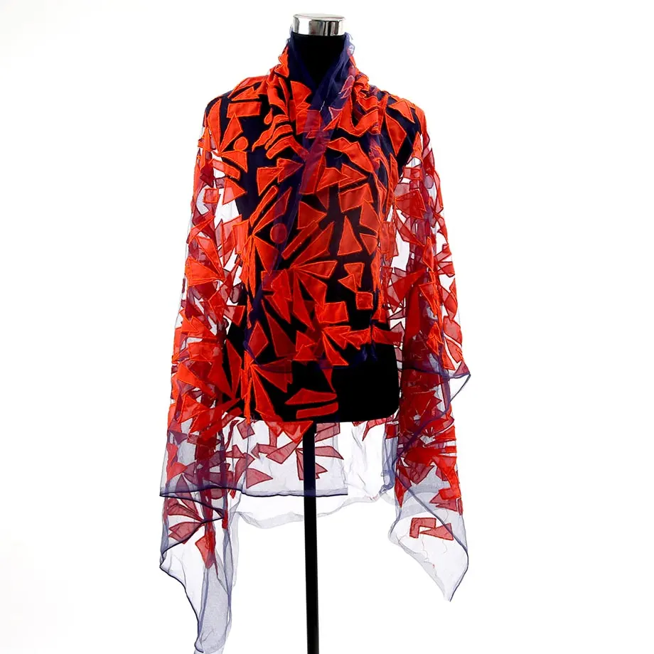 Navigating the Dreamscape / Petal Shadows Malong / Kaftan Textile / orange + purple, image 2