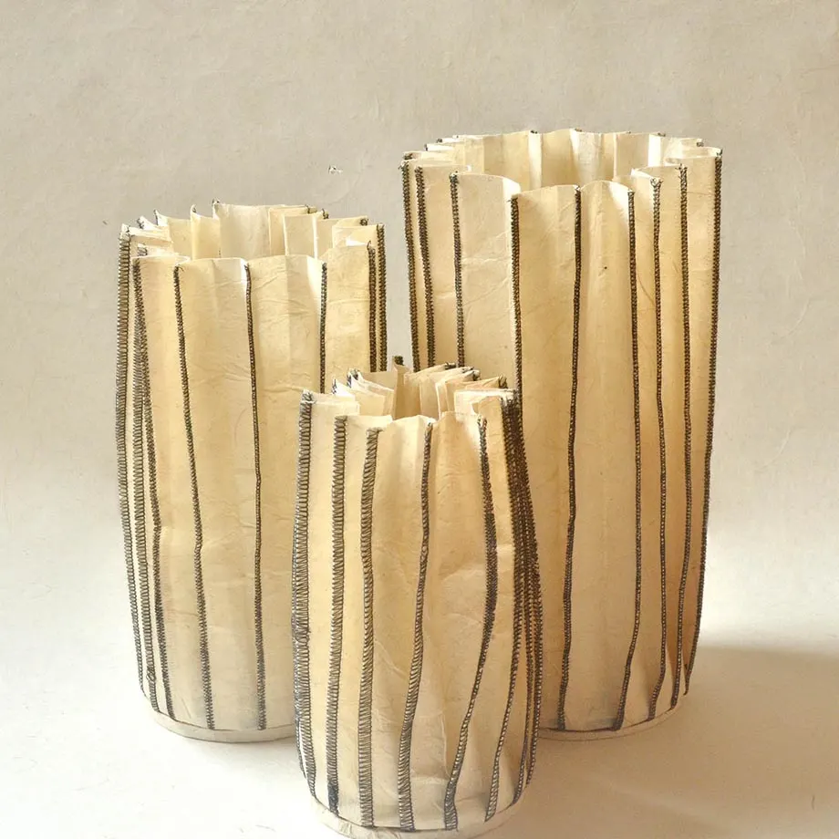 Washable Paper Stitch Vase (Natural), image 3
