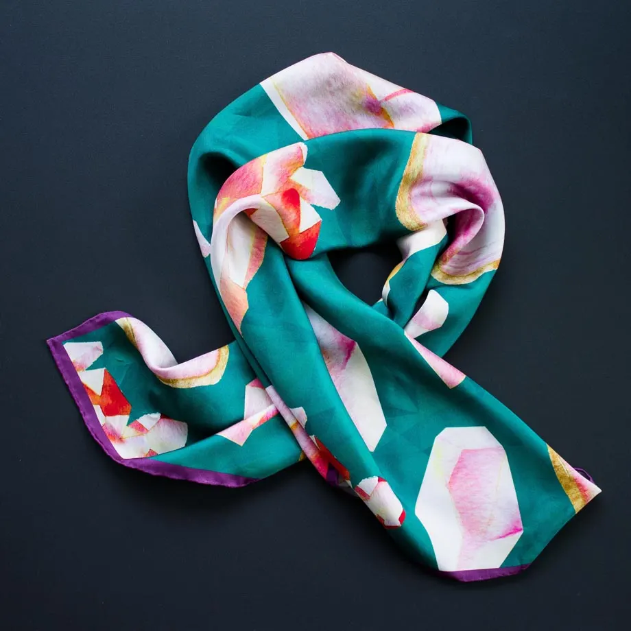 Esmeralda 90x90 Silk Scarf, image 3