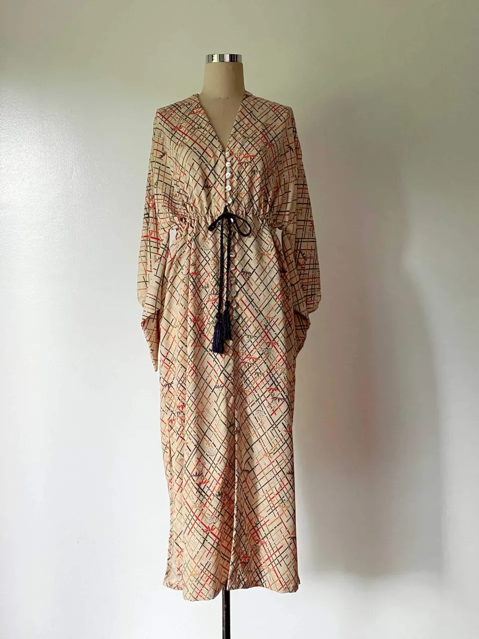 Classic Beige Kimono Cover up Dress, image 3
