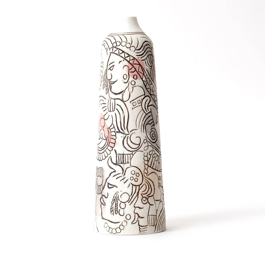 Inca Face Tall Vase, image 1