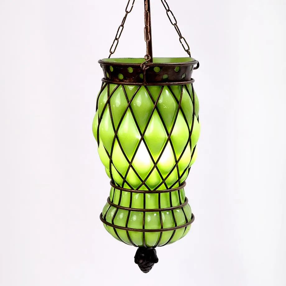  Pineapple Inspired Blown Glass Hanging Lamp , image 4