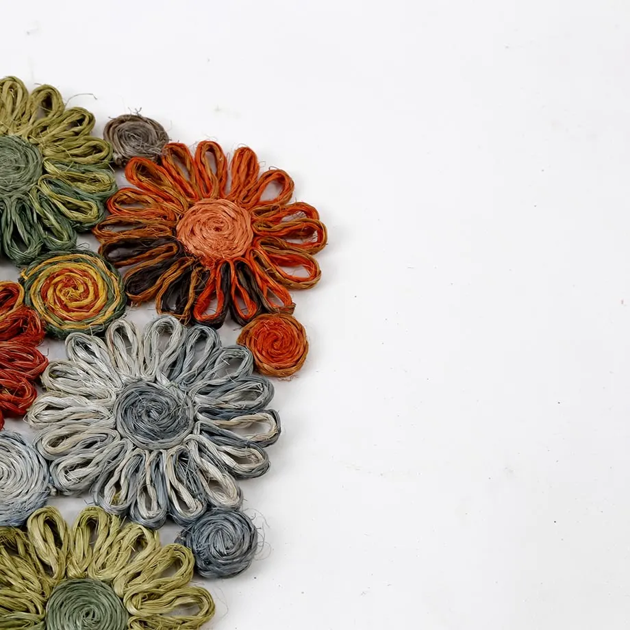 Square Coaster Braid Placemat Floral Design, image 4