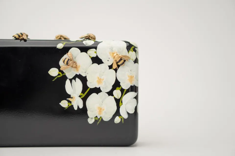 Persephone Minaudiere in Black Parchment, image 2