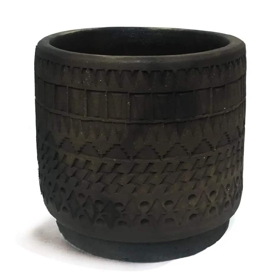 Cylinder Short Medium Carbonized Planter