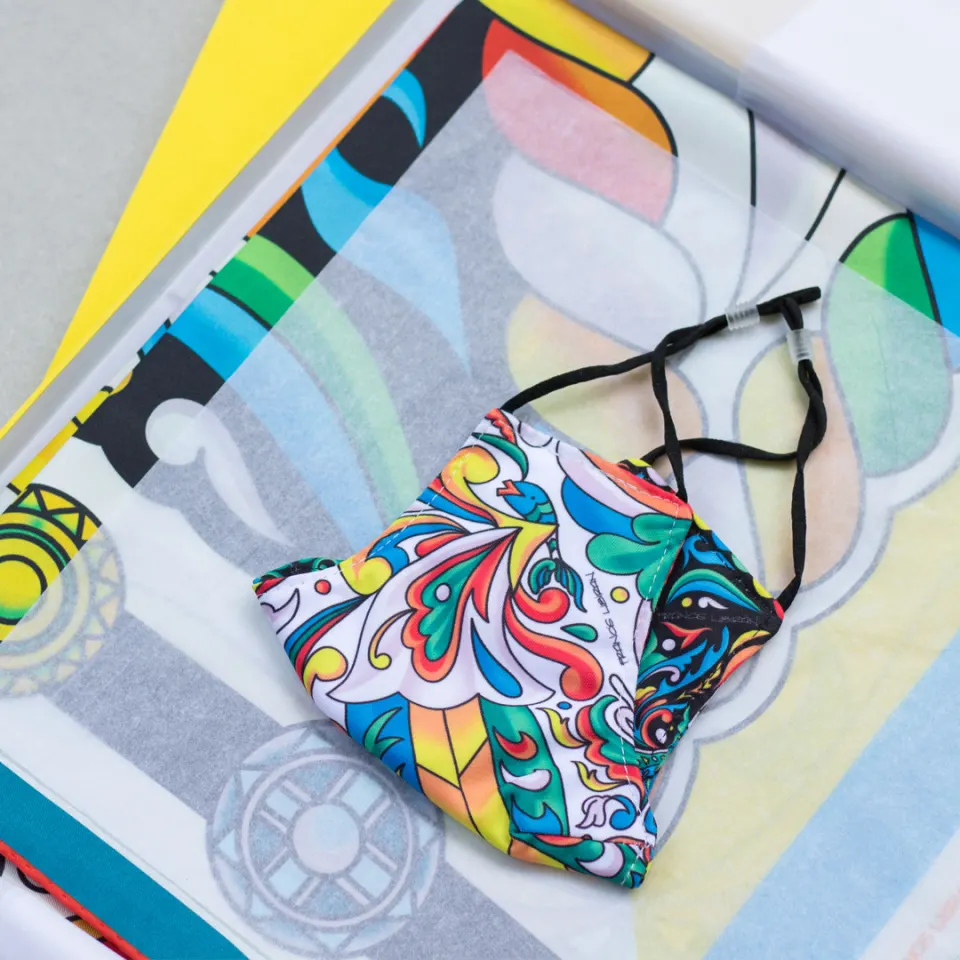 JIM Weaver Designs x Francis Libiran: Night and Day Scarf and Mask Set, image 4