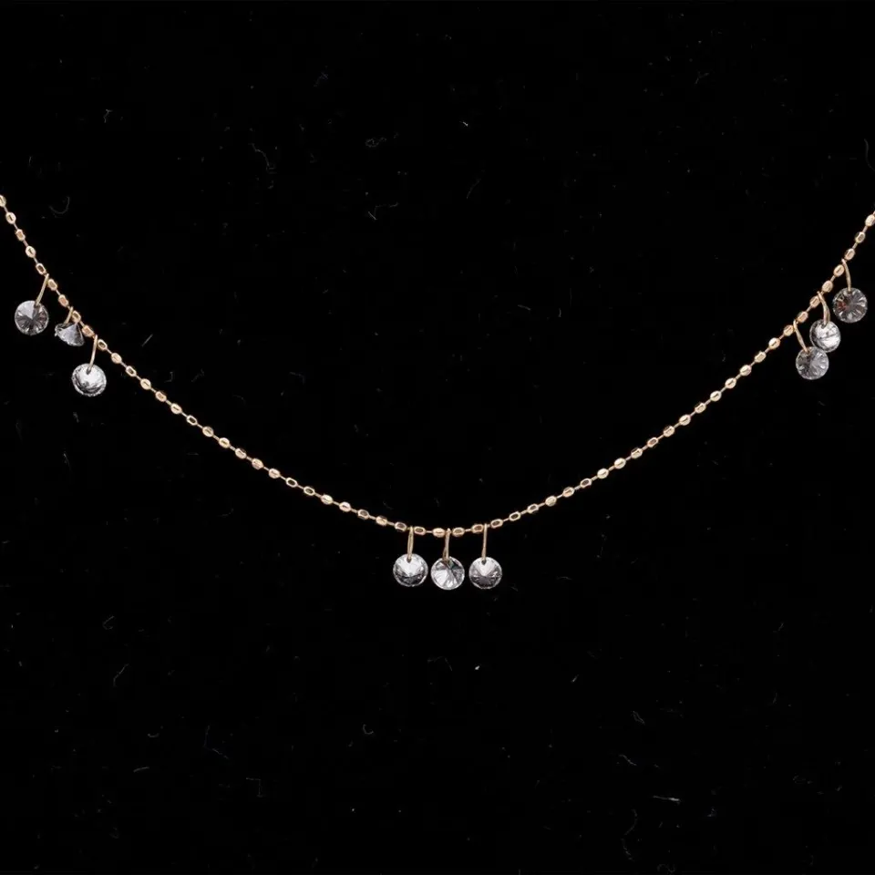 Three Cluster Diamond Necklace in YG, image 3