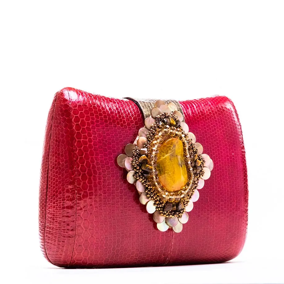 Anet Snakeskin Clutch, image 1