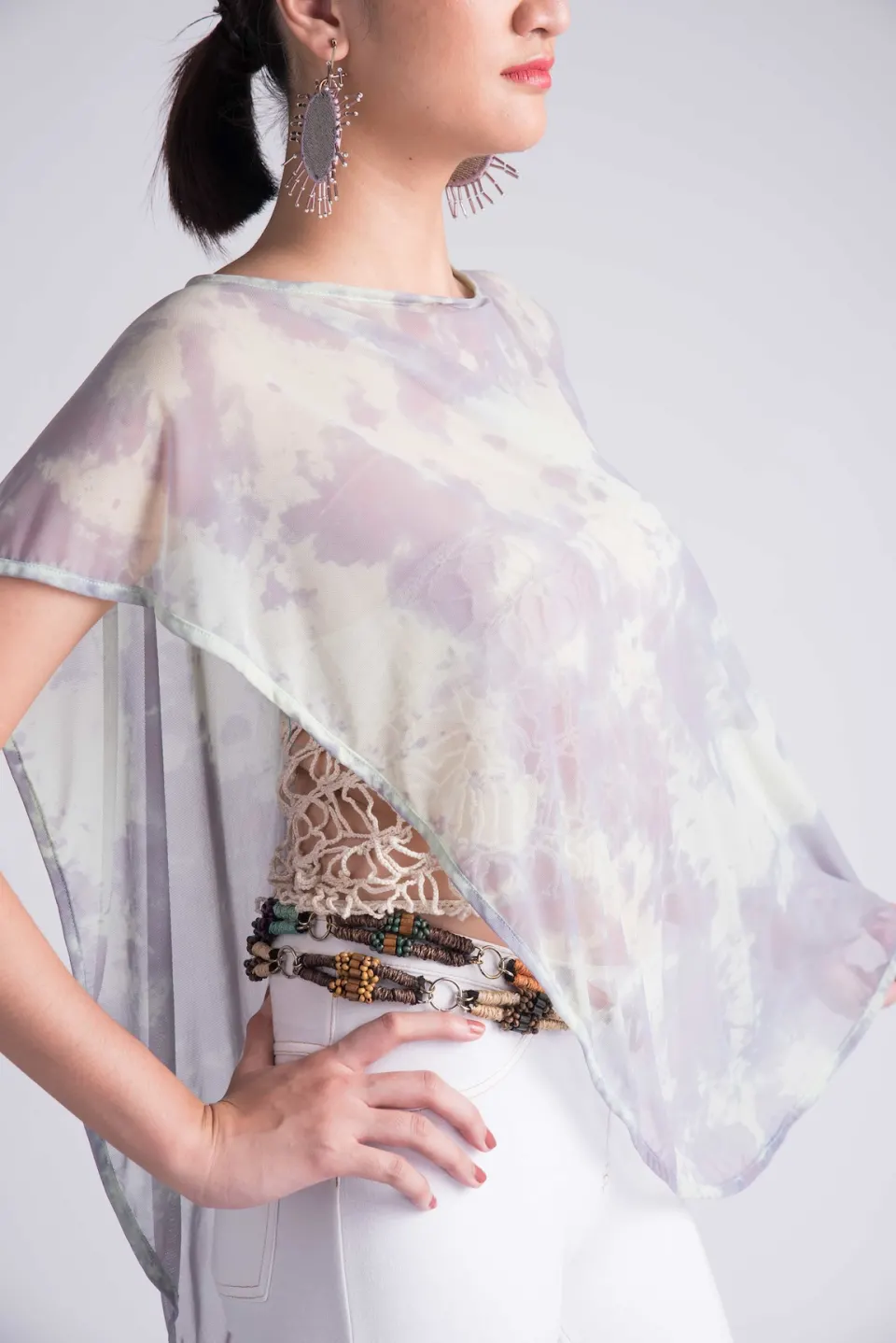 Painting Clouds Catching Stars Dip-dyed Kimona / long, image 5