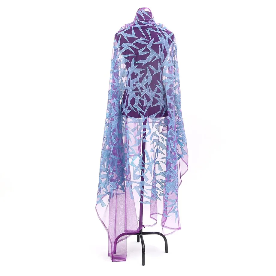Navigating the Dreamscape / Petal Shadows Malong / Kaftan Textile / aqua + purple, image 9