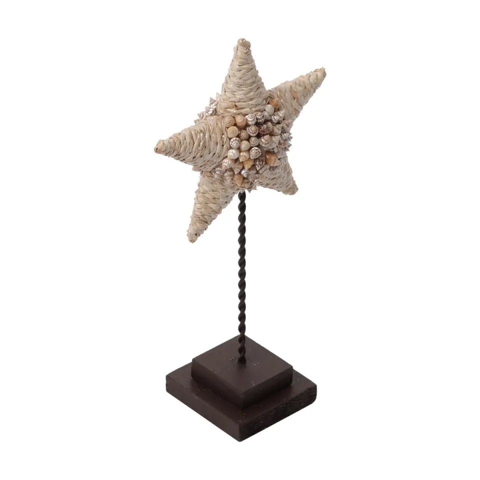 12”H rope star with shell, image 2