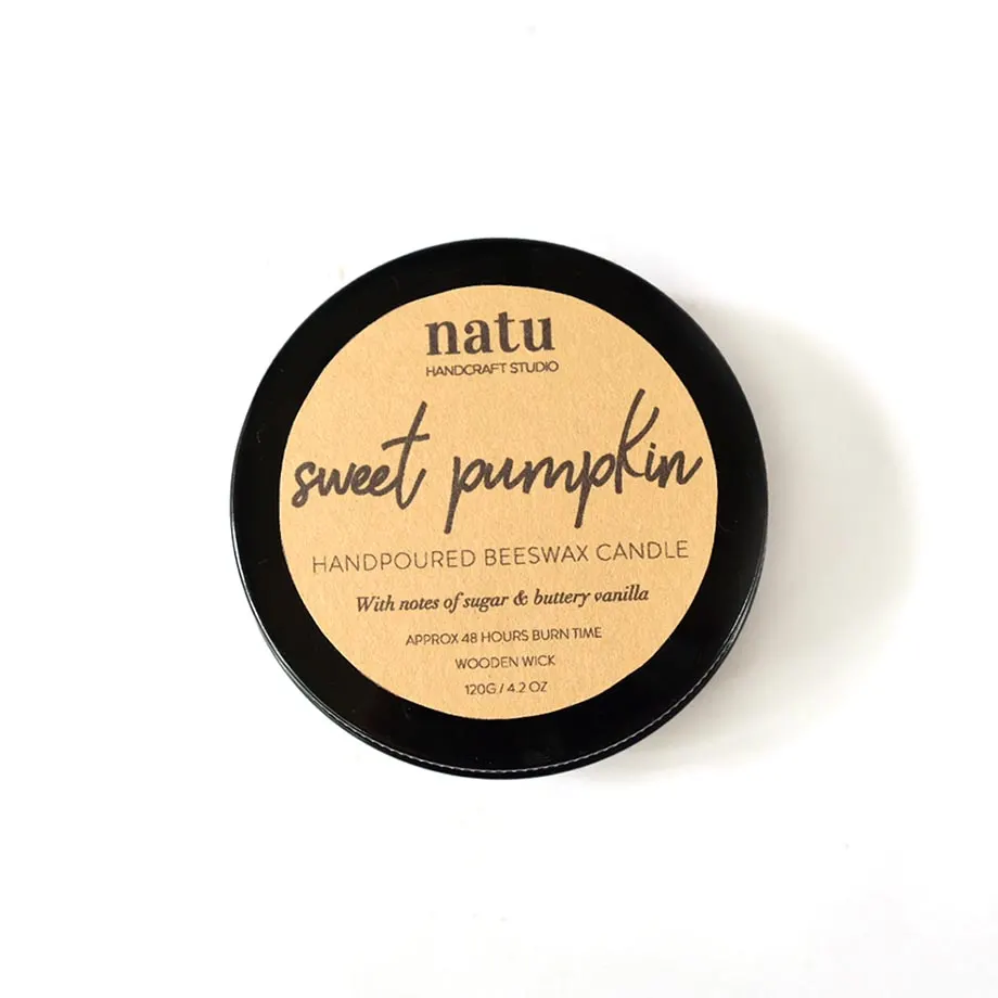 Sweet Pumpkin Beeswax Candle, image 1