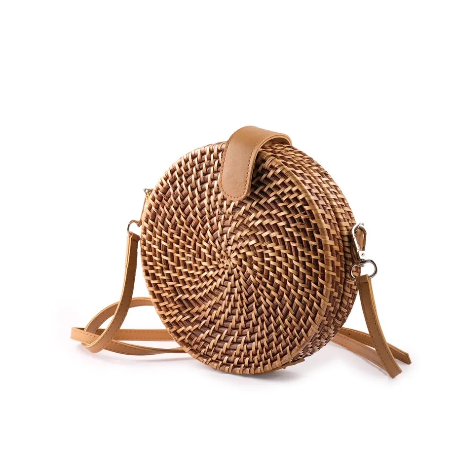 ALICIA RATTAN CROSSBODY (BROWN), image 2