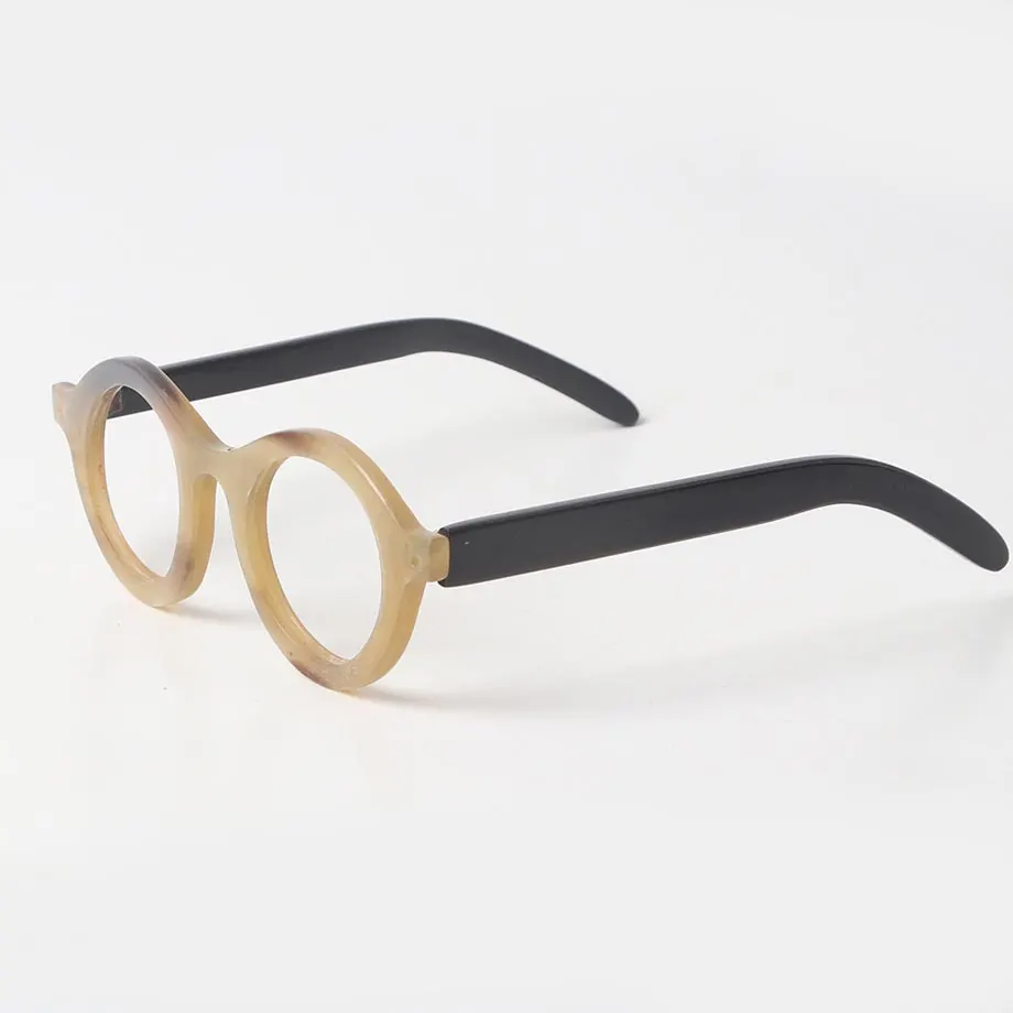 Round Shaped Albino Horn Eyeglasses, image 3
