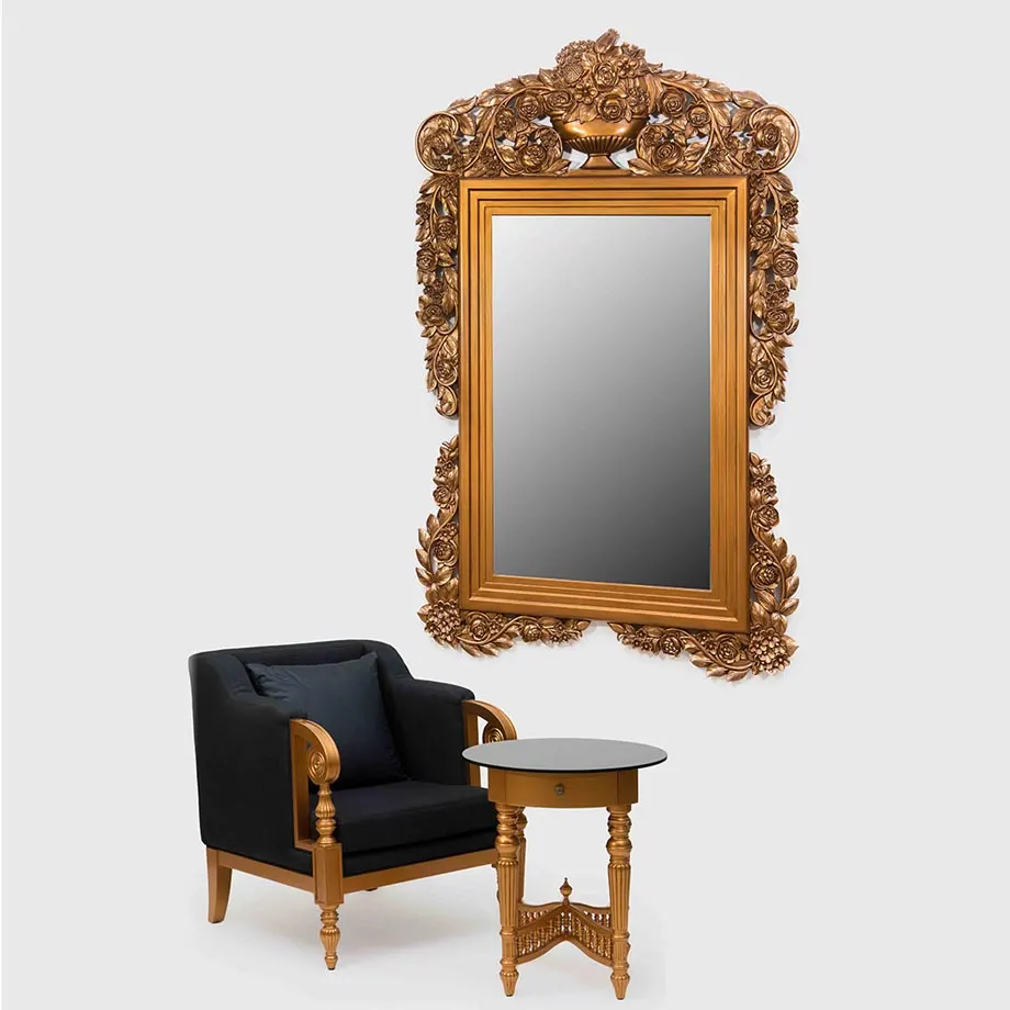 Elda Bergere, Mirror & Side Table Collection, image 5