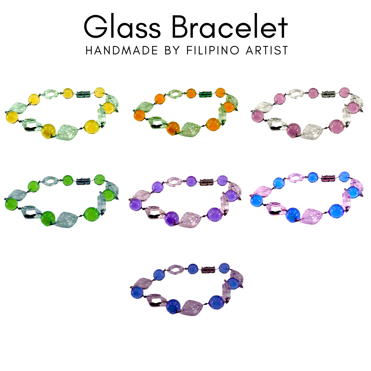 GLASS DIAMOND BRACELET BALL DESIGN GBR - 056 by LIMAN GLASS HANDRCAFTED